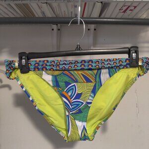 NWT Trina Turk Women's Side Tab Hipster Bikini Bottoms Green Size 12 $60 10HL166